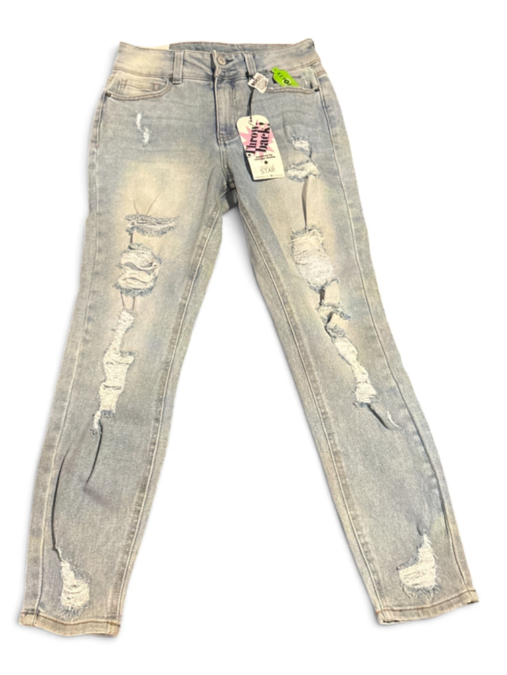 Vanilla Star High Rise Skinny Jeans Size 7 Blue Distressed